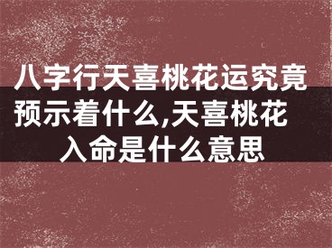 八字行天喜桃花运究竟预示着什么,天喜桃花入命是什么意思