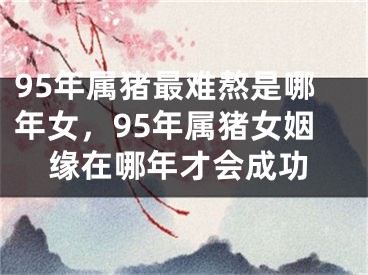 95年属猪最难熬是哪年女，95年属猪女姻缘在哪年才会成功