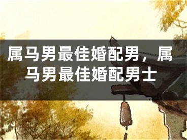 属马男最佳婚配男，属马男最佳婚配男士