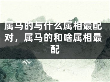 属马的与什么属相最配对，属马的和啥属相最配