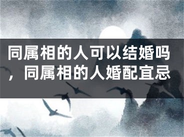 同属相的人可以结婚吗，同属相的人婚配宜忌
