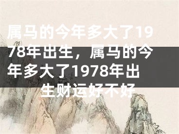 属马的今年多大了1978年出生，属马的今年多大了1978年出生财运好不好