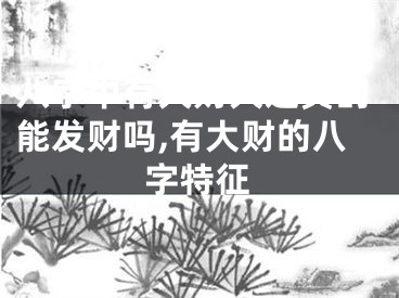 八字中有大财大运真的能发财吗,有大财的八字特征