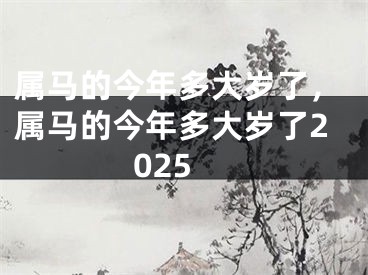 属马的今年多大岁了，属马的今年多大岁了2025