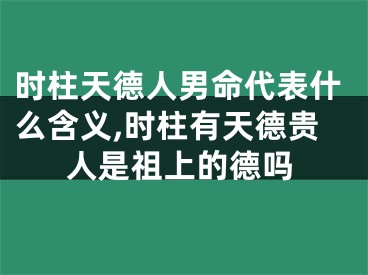 时柱天德人男命代表什么含义,时柱有天德贵人是祖上的德吗