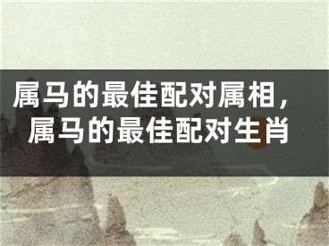 属马的最佳配对属相，属马的最佳配对生肖
