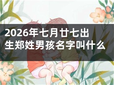 2026年七月廿七出生郑姓男孩名字叫什么