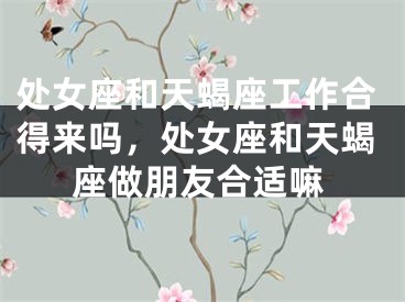 处女座和天蝎座工作合得来吗，处女座和天蝎座做朋友合适嘛