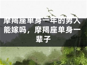 摩羯座单身一年的男人能嫁吗，摩羯座单身一辈子