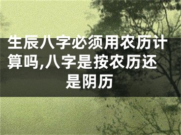 生辰八字必须用农历计算吗,八字是按农历还是阴历
