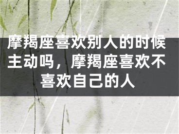 摩羯座喜欢别人的时候主动吗,摩羯座喜欢不喜欢自己的人