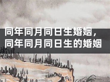 同年同月同日生婚姻，同年同月同日生的婚姻