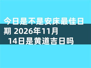 今日是不是安床最佳日期 2026年11月14日是黄道吉日吗