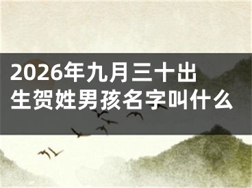 2026年九月三十出生贺姓男孩名字叫什么