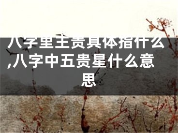 八字里主贵具体指什么,八字中五贵星什么意思