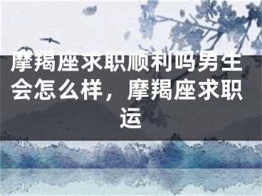 摩羯座求职顺利吗男生会怎么样，摩羯座求职运