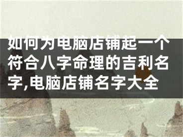 如何为电脑店铺起一个符合八字命理的吉利名字,电脑店铺名字大全