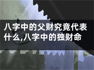 八字中的父财究竟代表什么,八字中的独财命
