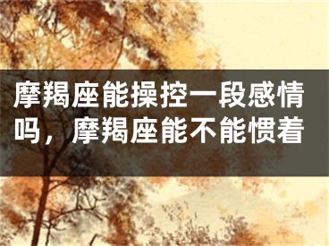 摩羯座能操控一段感情吗，摩羯座能不能惯着