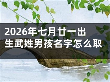 2026年七月廿一出生武姓男孩名字怎么取