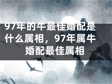 97年的牛最佳婚配是什么属相，97年属牛婚配最佳属相