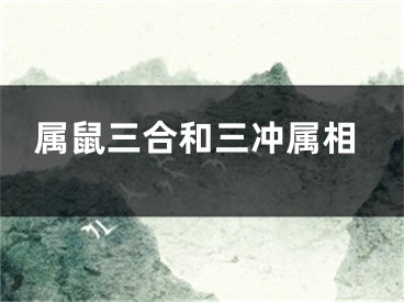 属鼠三合和三冲属相