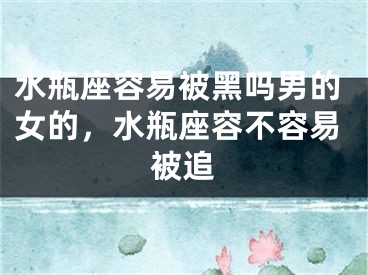 水瓶座容易被黑吗男的女的,水瓶座容不容易被追