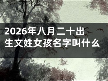 2026年八月二十出生文姓女孩名字叫什么
