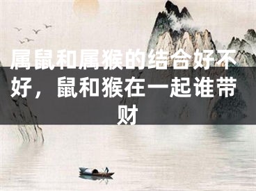 属鼠和属猴的结合好不好,鼠和猴在一起谁带财