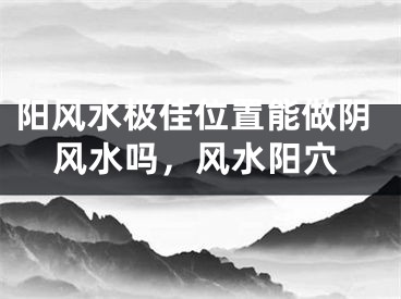 阳风水极佳位置能做阴风水吗，风水阳穴