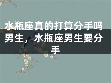水瓶座真的打算分手吗男生,水瓶座男生要分手