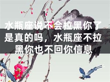 水瓶座说不会拉黑你了是真的吗,水瓶座不拉黑你也不回你信息