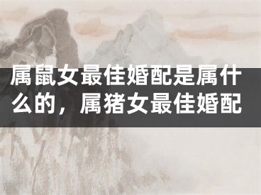 属鼠女最佳婚配是属什么的，属猪女最佳婚配