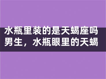 水瓶里装的是天蝎座吗男生，水瓶眼里的天蝎 