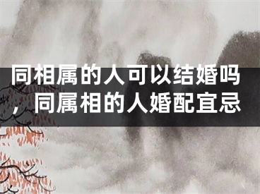 同相属的人可以结婚吗，同属相的人婚配宜忌