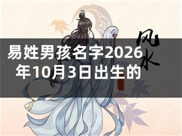 易姓男孩名字2026年10月3日出生的