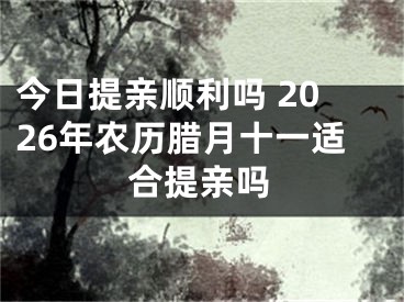 今日提亲顺利吗 2026年农历腊月十一适合提亲吗