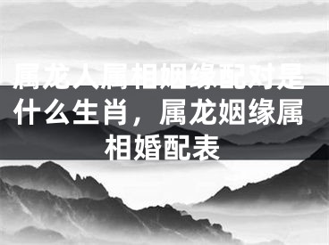 属龙人属相姻缘配对是什么生肖，属龙姻缘属相婚配表