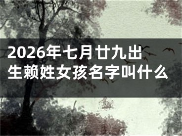 2026年七月廿九出生赖姓女孩名字叫什么