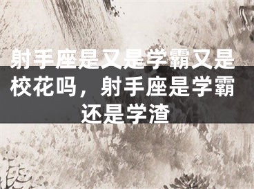 射手座是又是学霸又是校花吗，射手座是学霸还是学渣