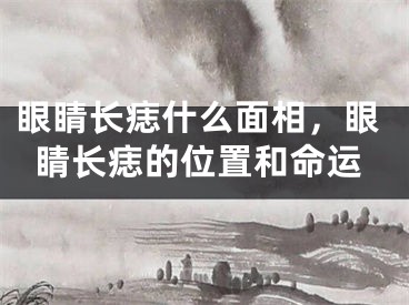眼睛长痣什么面相，眼睛长痣的位置和命运