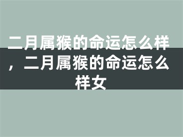 二月属猴的命运怎么样，二月属猴的命运怎么样女