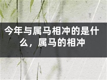 今年与属马相冲的是什么，属马的相冲