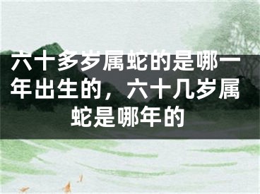 六十多岁属蛇的是哪一年出生的，六十几岁属蛇是哪年的