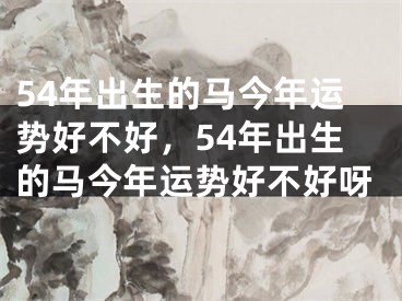 54年出生的马今年运势好不好，54年出生的马今年运势好不好呀