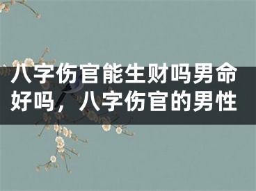 八字伤官能生财吗男命好吗，八字伤官的男性