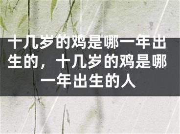十几岁的鸡是哪一年出生的，十几岁的鸡是哪一年出生的人