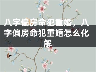 八字偏房命犯重婚，八字偏房命犯重婚怎么化解